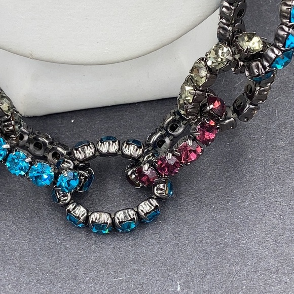 LouLou De La Falaise Rhinestone Loop Necklace - Picture 4 of 8